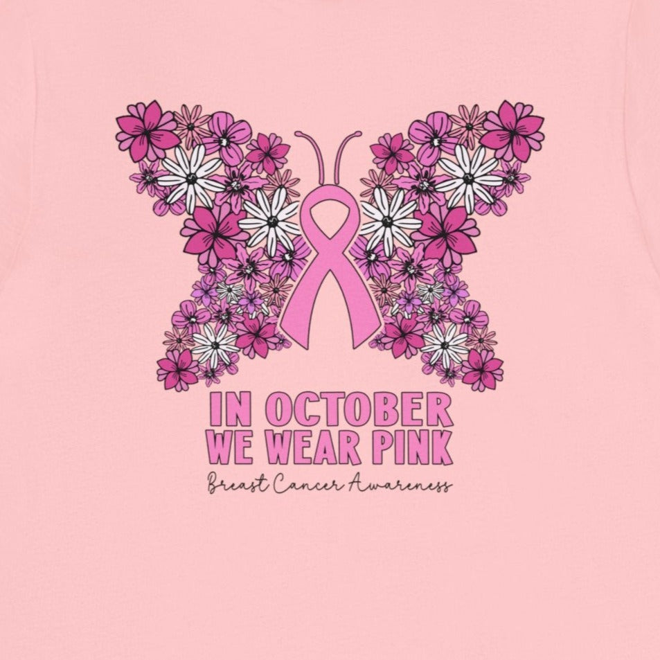 12920138615847029341_2048 Breast Cancer Awareness Butterfly T-Shirt - Image 3