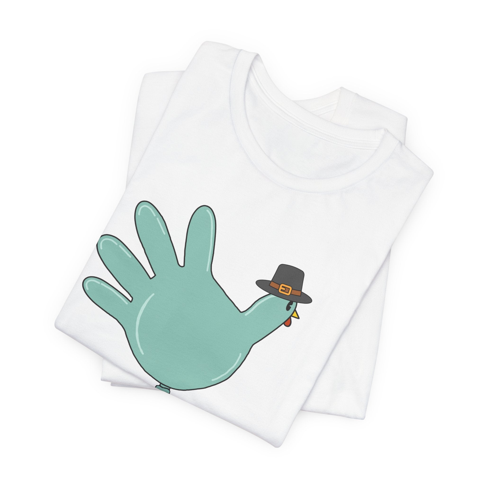 14600383543136661200_2048 Turkey Glove with Pilgrim Hat T-Shirt - Image 7