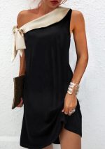 Chic Sleeveless Color Block Mini Dress - Image 2