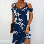 Blue Floral Print Sleeveless Mini Dress - Image 2