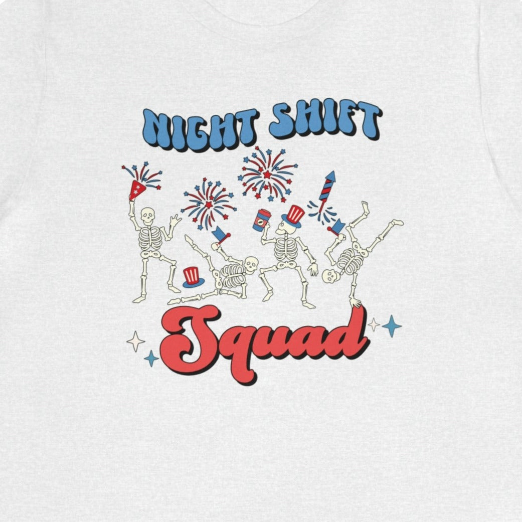 3355dc6921d8a6d6a546bc30d8376237 Night Shift July 4th Skeletons T-Shirt - Image 6