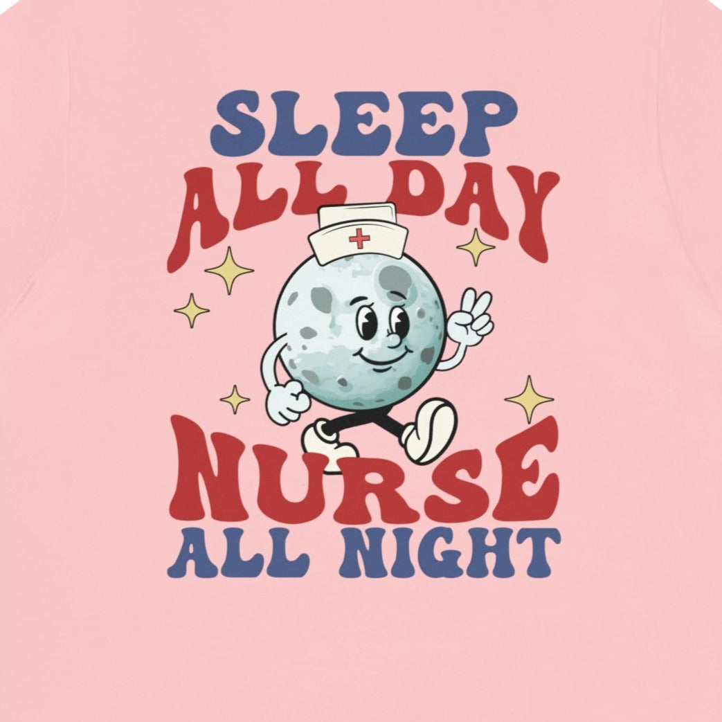 4e584b2df051966f58843f475614fe4a Retro Nurse All Night Back Design T-Shirt - Image 11