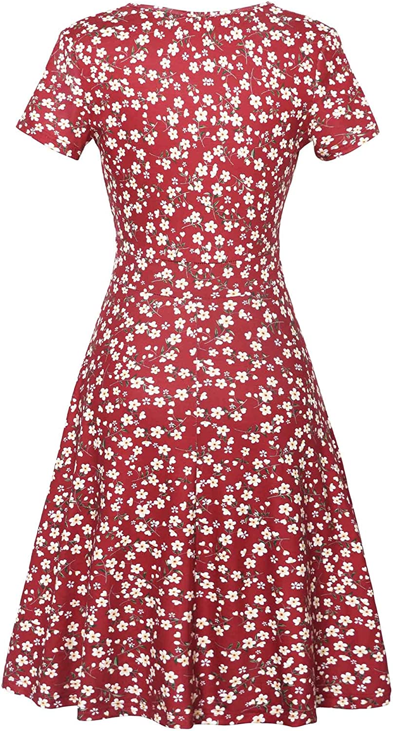 71uiKEuUkZL._AC_UL1500.jpg Red Short Sleeve Print Mini Dress - Image 2