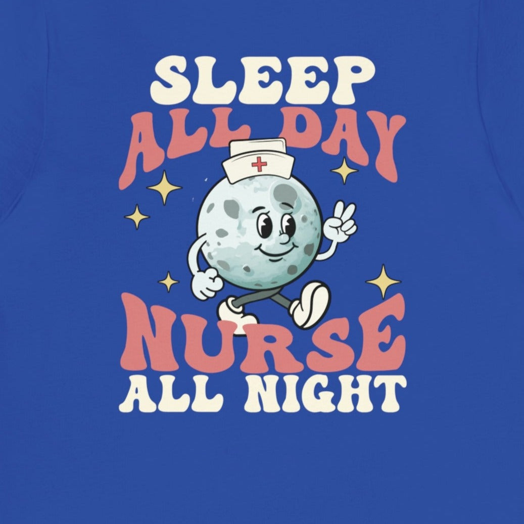 73ce1912a5bf9c74acf81acfc16179ec Retro Nurse All Night Back Design T-Shirt - Image 9