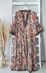Attractive 3/4 Sleeve Print Midi Dress - Image 2