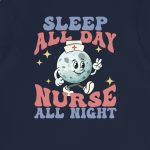 Retro Nurse All Night Back Design T-Shirt - Image 10