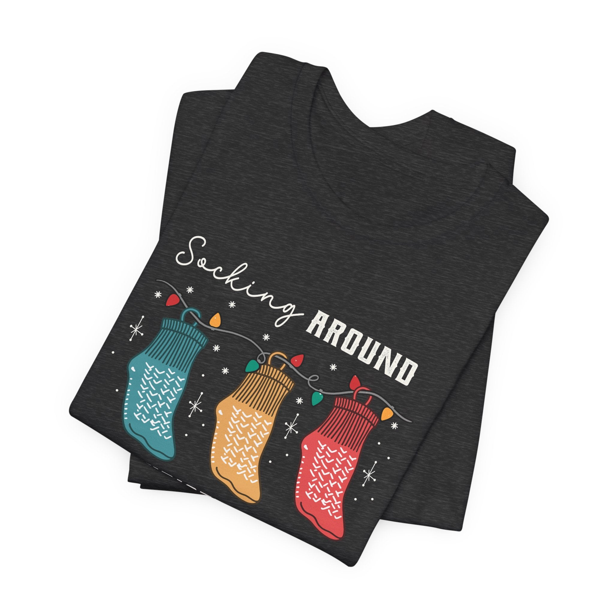 9121336847873533362_2048 Socking Around the Christmas Tree T-Shirt - Image 3