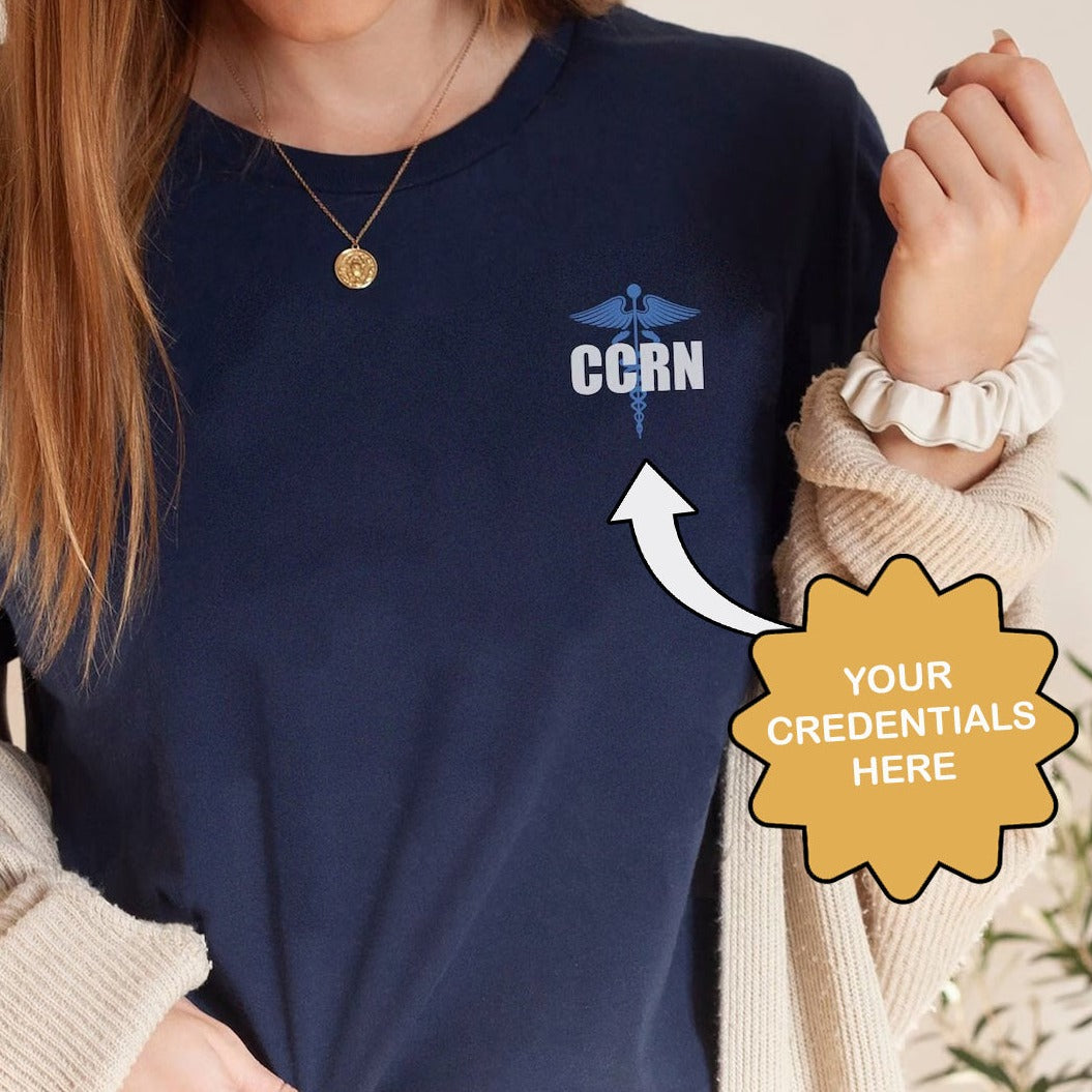 CUSTOMcredentialsmockupnavy Custom Credentials T-Shirt - Image 1