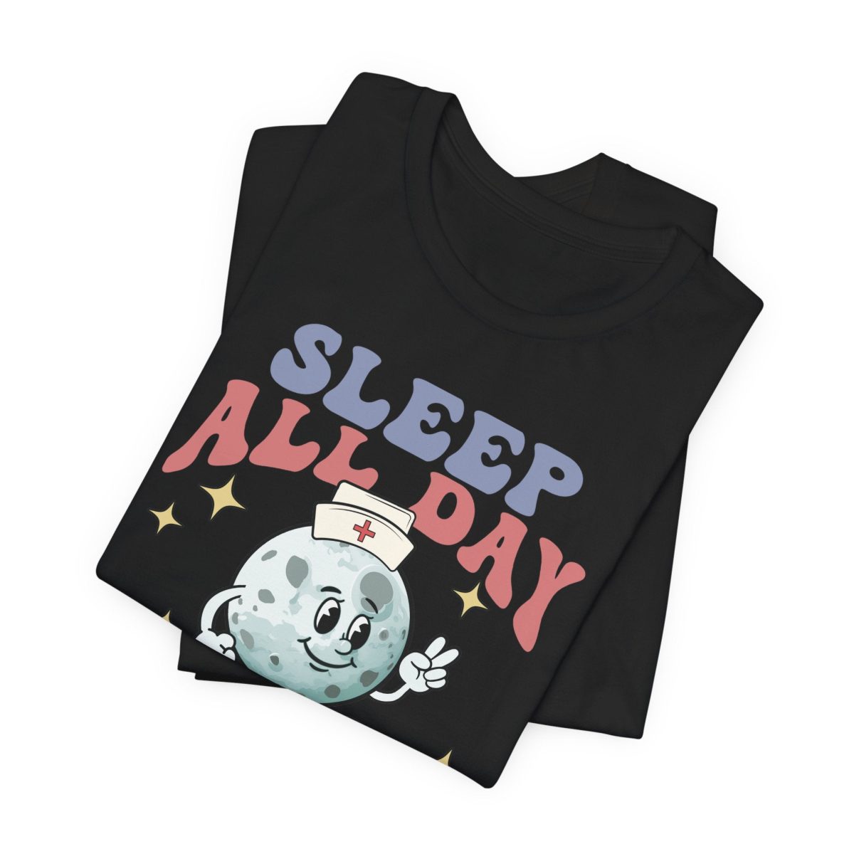 Retro Nurse All Night T-Shirt - Image 4