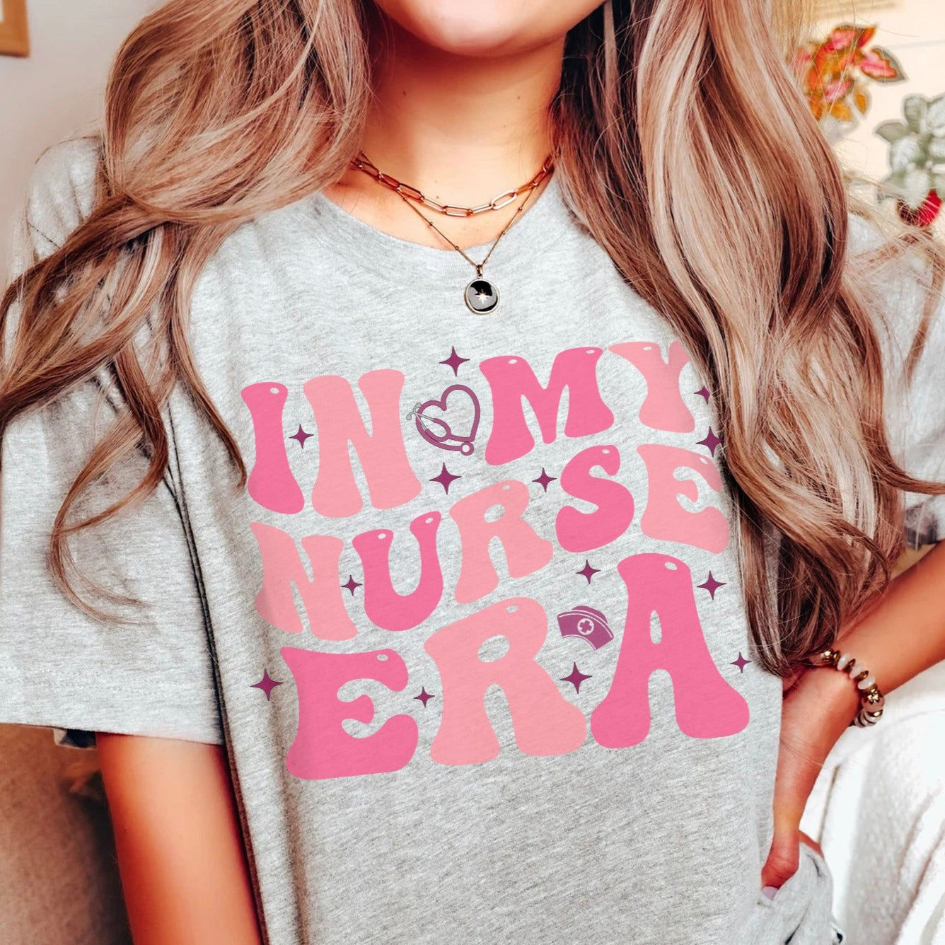 RETROnurseeracolors2_48b91d1c-911d-4488-82ee-f906b79e9831 In My Nurse Era T-Shirt - Image 10