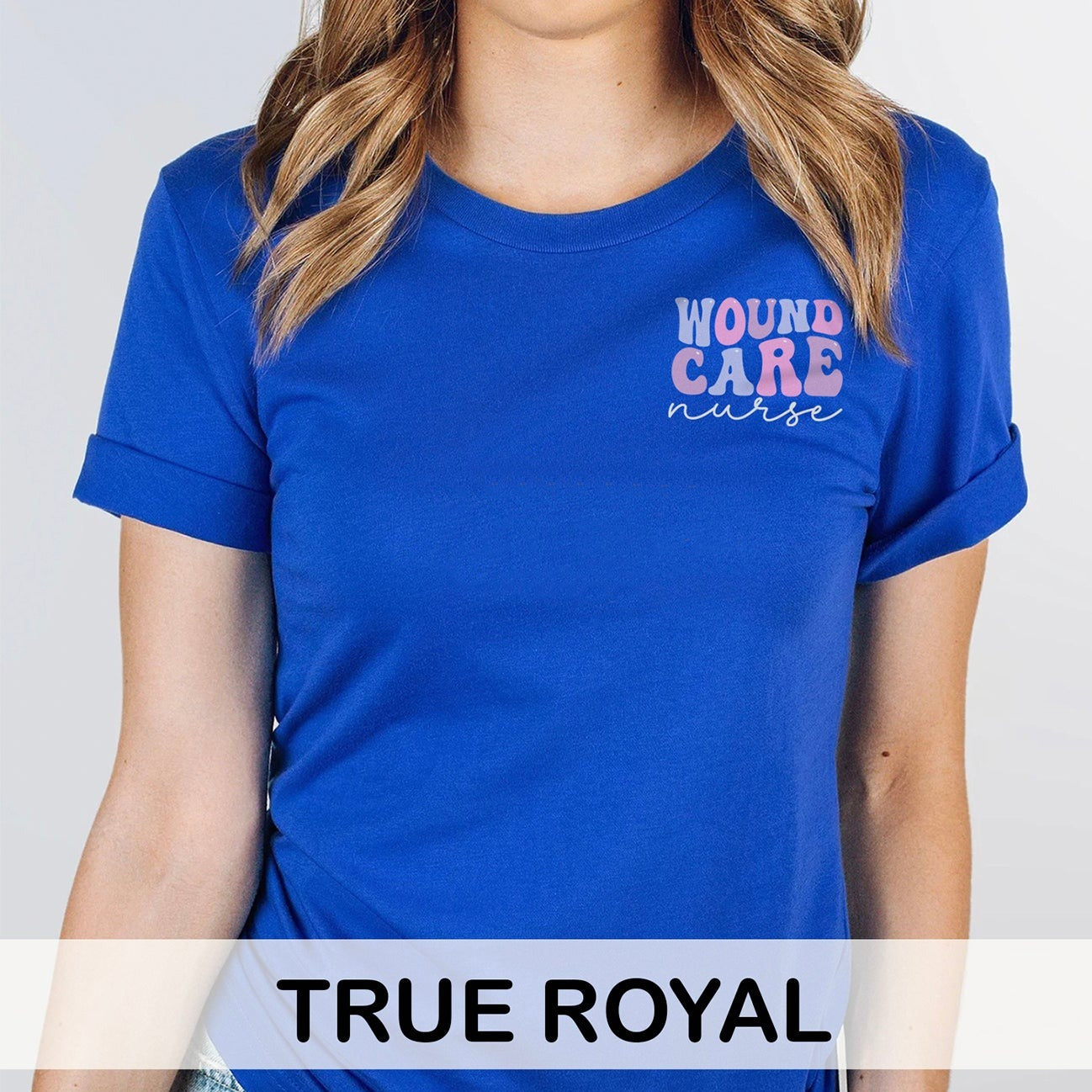 RETROwoundcarenursecolors It's a Beautiful Day to Heal Wounds (Back Design) T-Shirt - Image 3