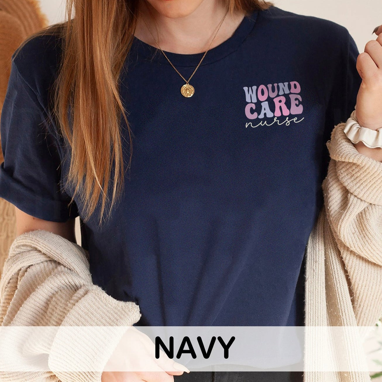 RETROwoundcarenursecolors_9a4d83fb-3183-4fd1-9b9f-594f7549a7fb It's a Beautiful Day to Heal Wounds (Back Design) T-Shirt - Image 9