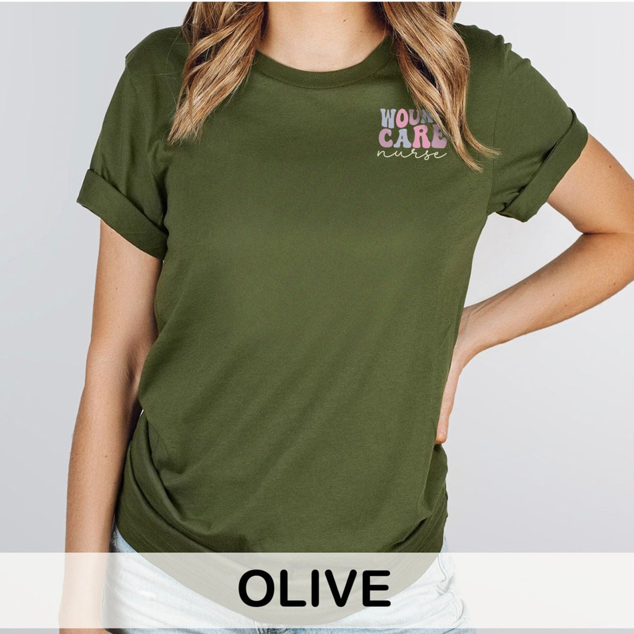RETROwoundcarenursecolors_9b884b7a-90ac-45fa-a347-fdfd29e91023 It's a Beautiful Day to Heal Wounds (Back Design) T-Shirt - Image 7