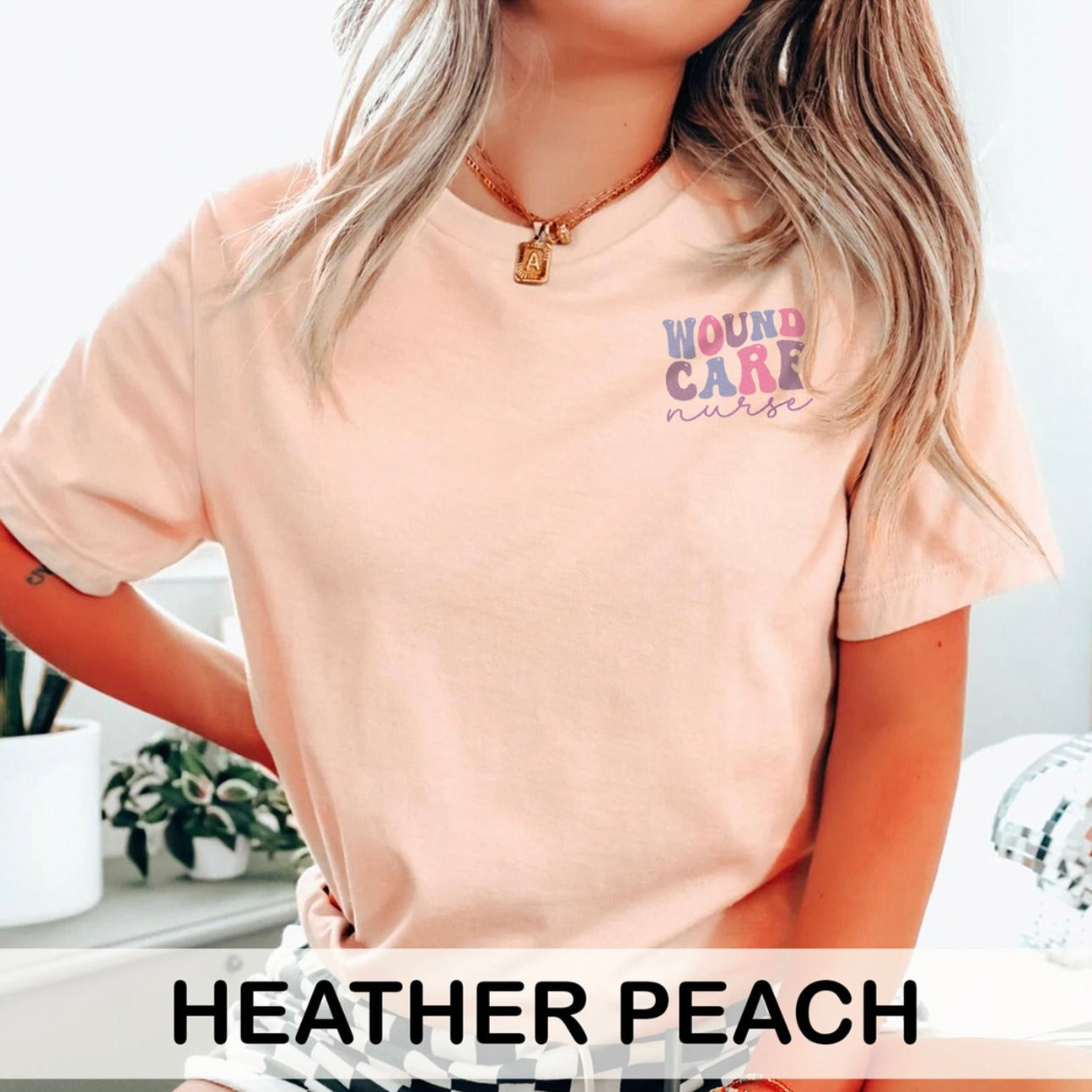RETROwoundcarenursecolors_ab34e4b5-6274-4d6f-8207-74eac7067f0b It's a Beautiful Day to Heal Wounds (Back Design) T-Shirt - Image 8