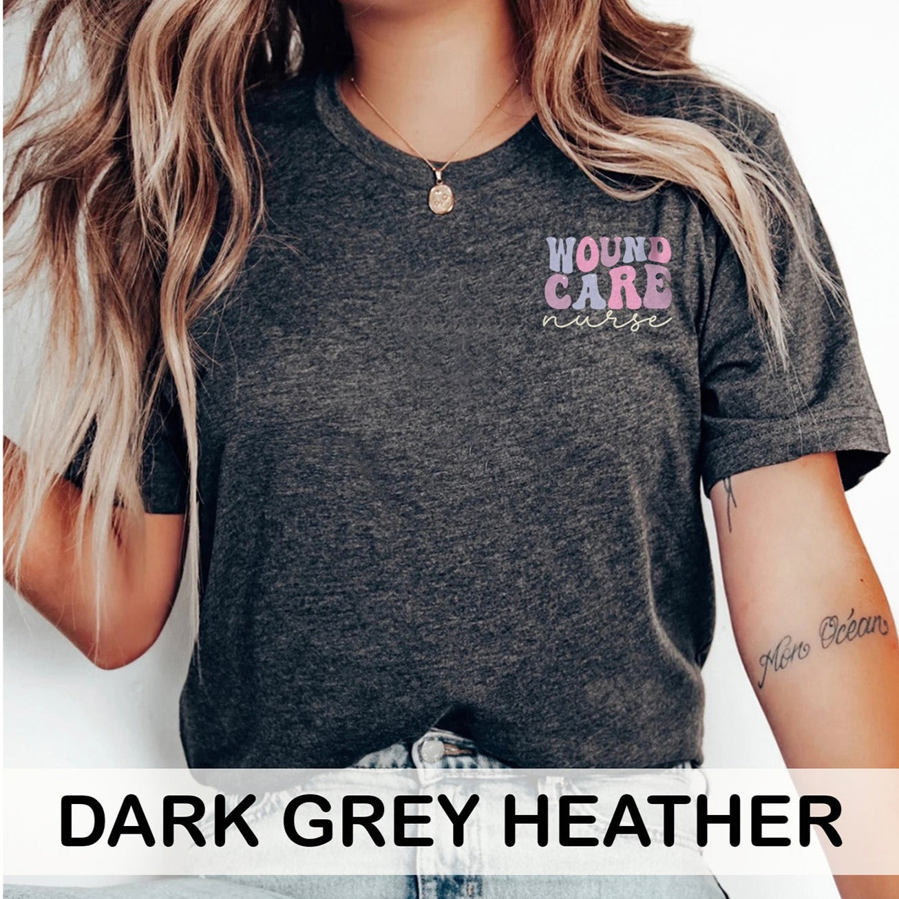 RETROwoundcarenursecolors_e1d6ea0f-3648-4c33-a103-c87957617bb3 It's a Beautiful Day to Heal Wounds (Back Design) T-Shirt - Image 5