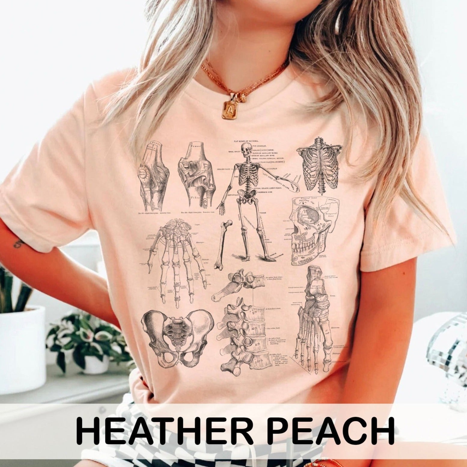 VINTAGEskeletalbonesanatomycolors_6342ee98-2fca-42de-aa0b-634a22cdd910 Vintage Skeletal Anatomy T-Shirt - Image 8