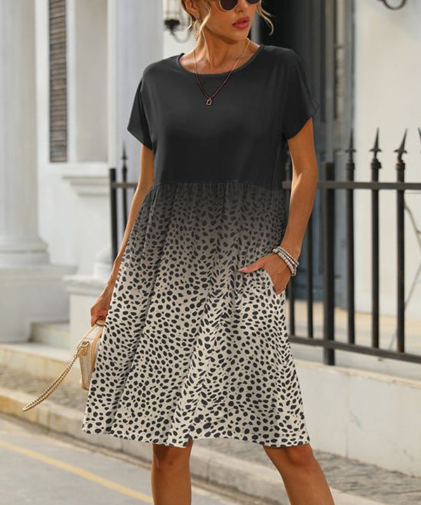 ad4b710ddbbd51e5d9cc9462218b6480.jpg Stylish Short Sleeve Print Mini Dress - Image 2