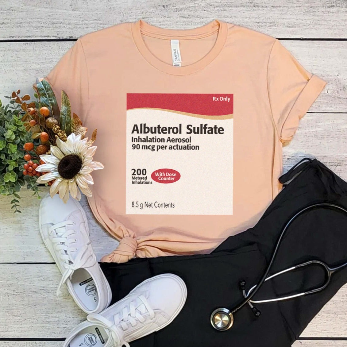 albuterollabelpeach Albuterol Label T-Shirt - Image 5