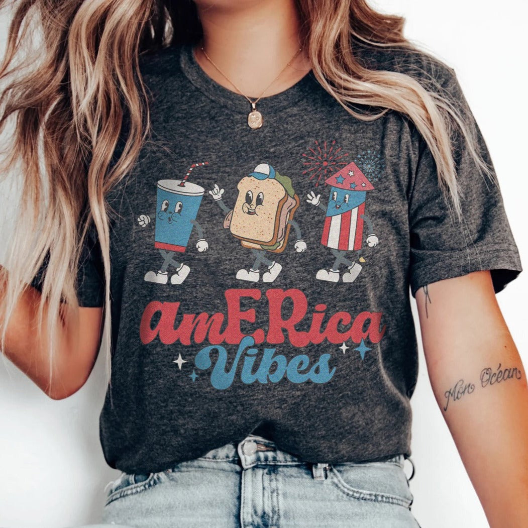 amERicaVibesdarkgray AmERica Vibes T-Shirt - Image 2