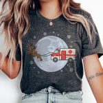 Ambulance Christmas Sleigh T-Shirt - Image 5