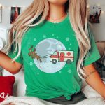 Ambulance Christmas Sleigh T-Shirt - Image 6