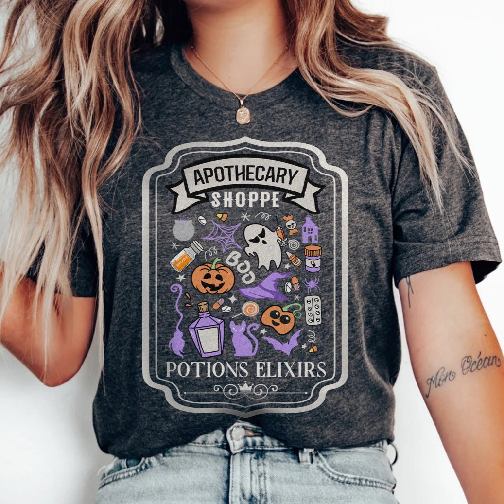 apothecaryshoppedarkgray Apothecary Shoppe T-Shirt - Image 4