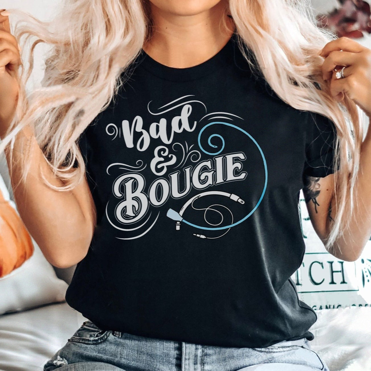 badandbougiemodelmockup Bad & Bougie T-Shirt - Image 1