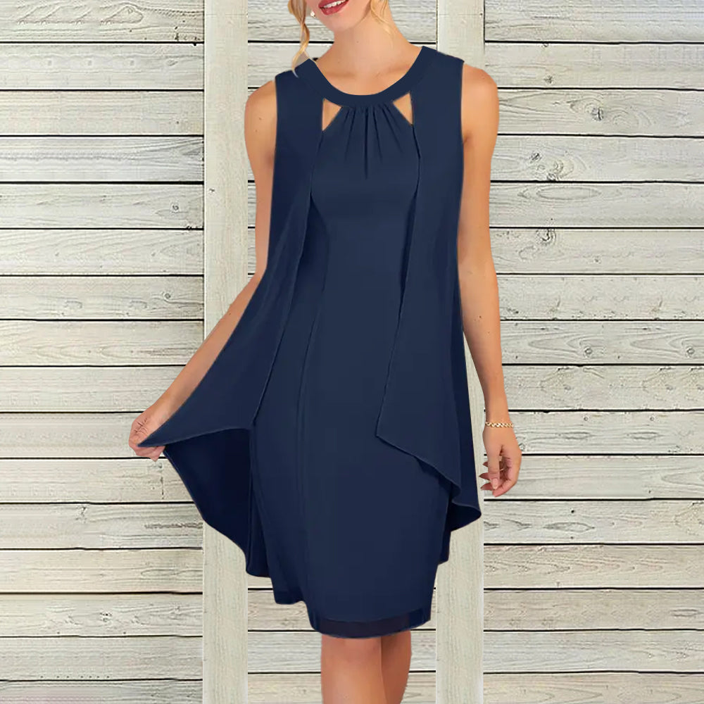 bcvvbcdxz_53e11873-7863-4e9f-86a7-20d352e5a028.jpg Navy Plain Sleeveless Mini Dress - Image 2