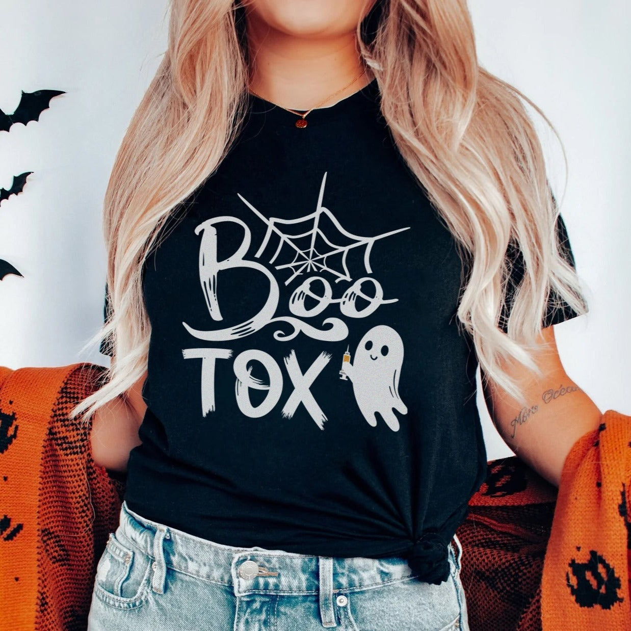 bootoxblack BOO-Tox Halloween T-Shirt - Image 1