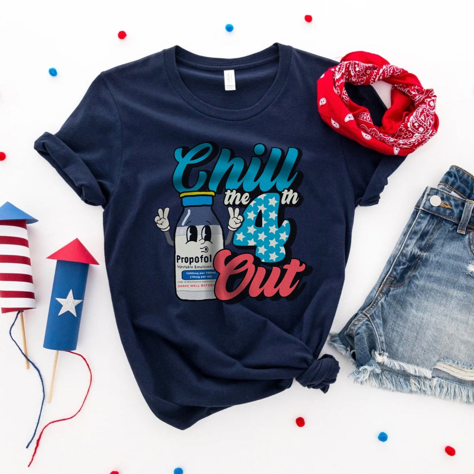 chillthe4thoutpropofolnavy Chill the Fourth Out Propofol T-Shirt - Image 2