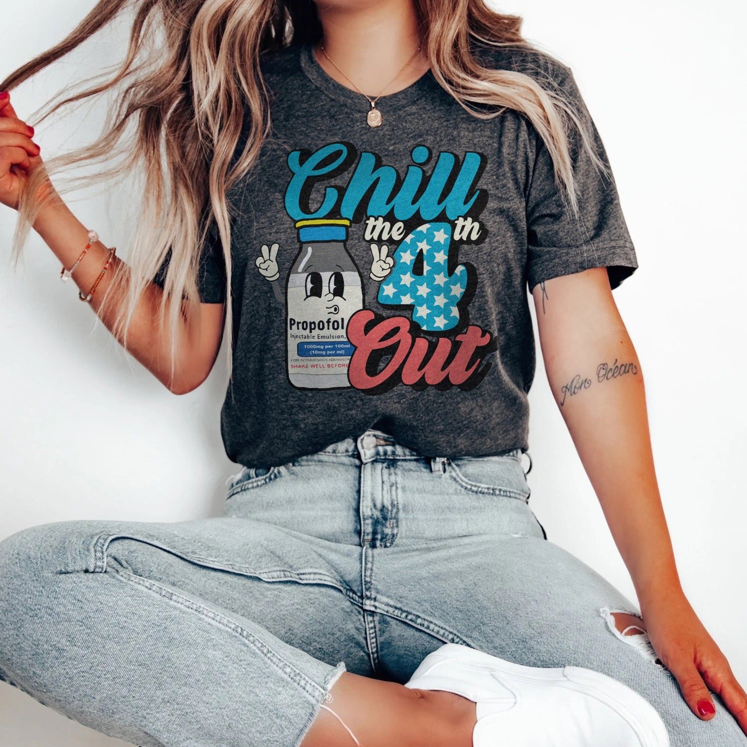chillthefourthoutpropofoldarkgrey Chill the Fourth Out Propofol T-Shirt - Image 7