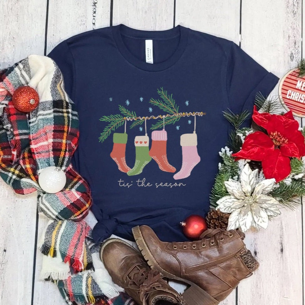 christmashospitalsocksnavy Christmas Hospital Socks T-Shirt - Image 4
