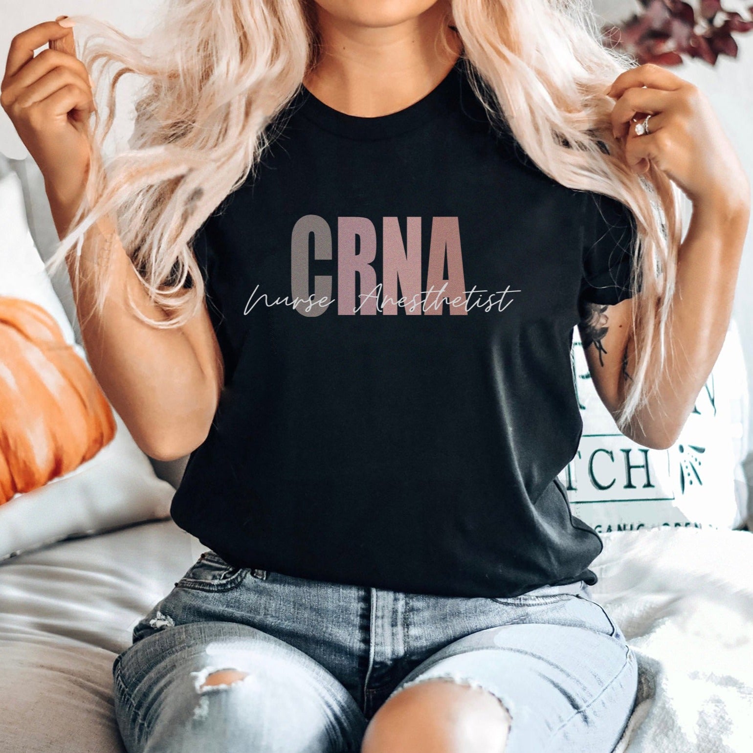crnablack CRNA Nurse Anesthetist T-Shirt - Image 2