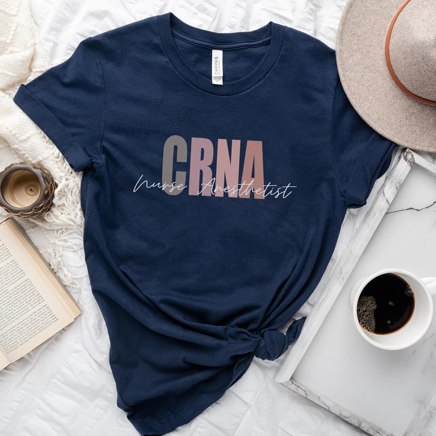 crnanavy CRNA Nurse Anesthetist T-Shirt - Image 4