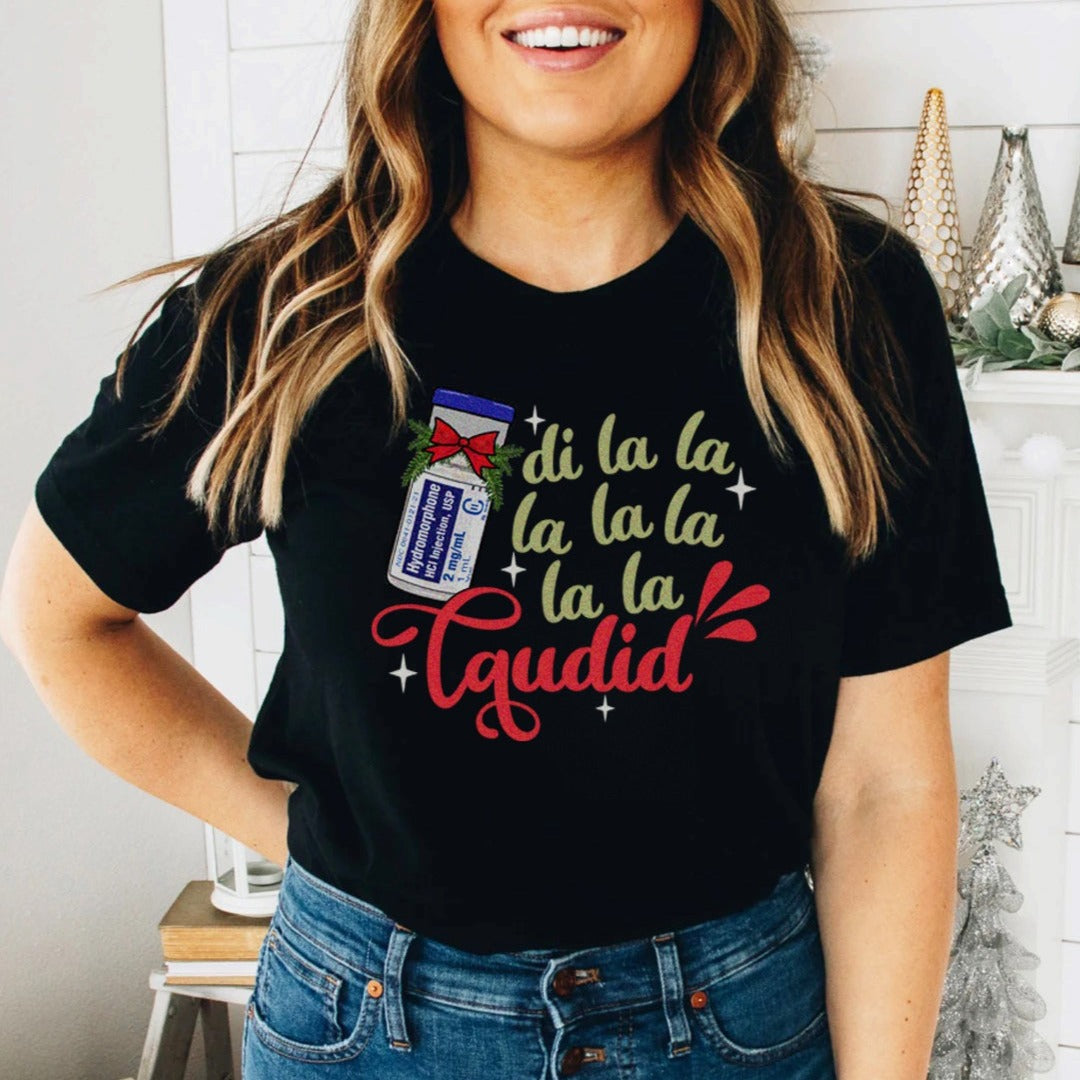 dilaudidxmasblack Di La La Laudid Christmas T-Shirt - Image 4