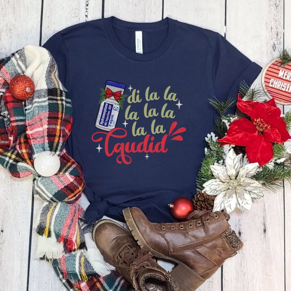 dilaudidxmasnavy Di La La Laudid Christmas T-Shirt - Image 7