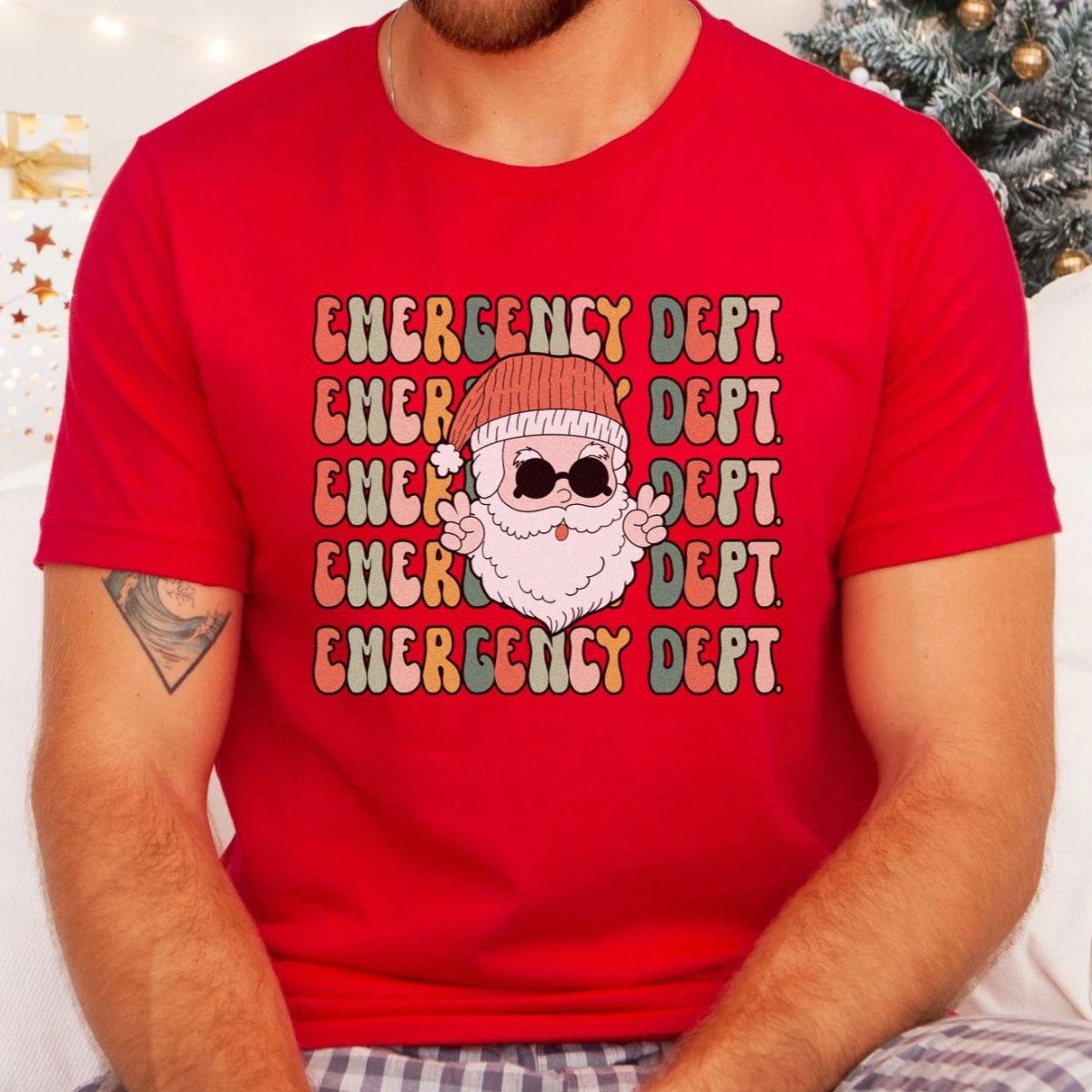 Retro Emergency Department Santa T-Shirt - Image 2
