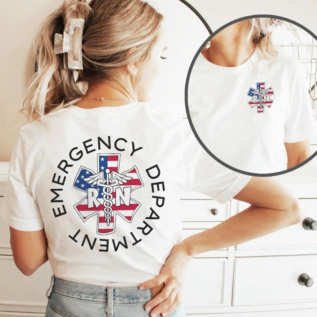 erjuly4thwhite Emergency Department RN July 4th T-Shirt - Image 2