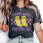 Don't Fall For Me Yellow Grippy Socks T-Shirt - Image 3