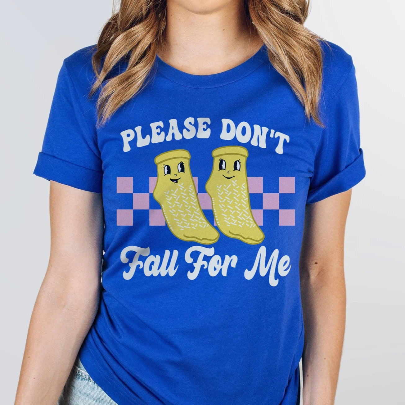 fallformeroyal Don't Fall For Me Yellow Grippy Socks T-Shirt - Image 9