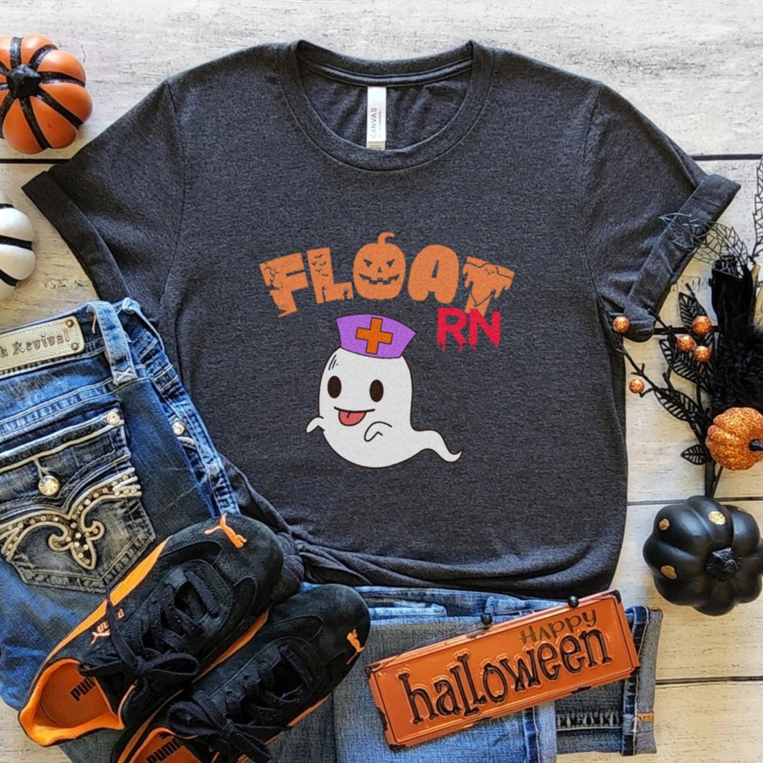 floatrnghostdarkgrey Float Nurse Ghost T-Shirt - Image 9