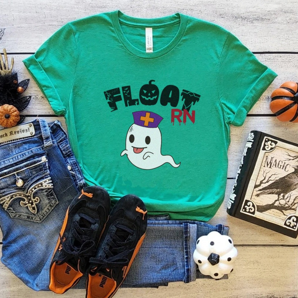 floatrnghostkellygreen Float Nurse Ghost T-Shirt - Image 7