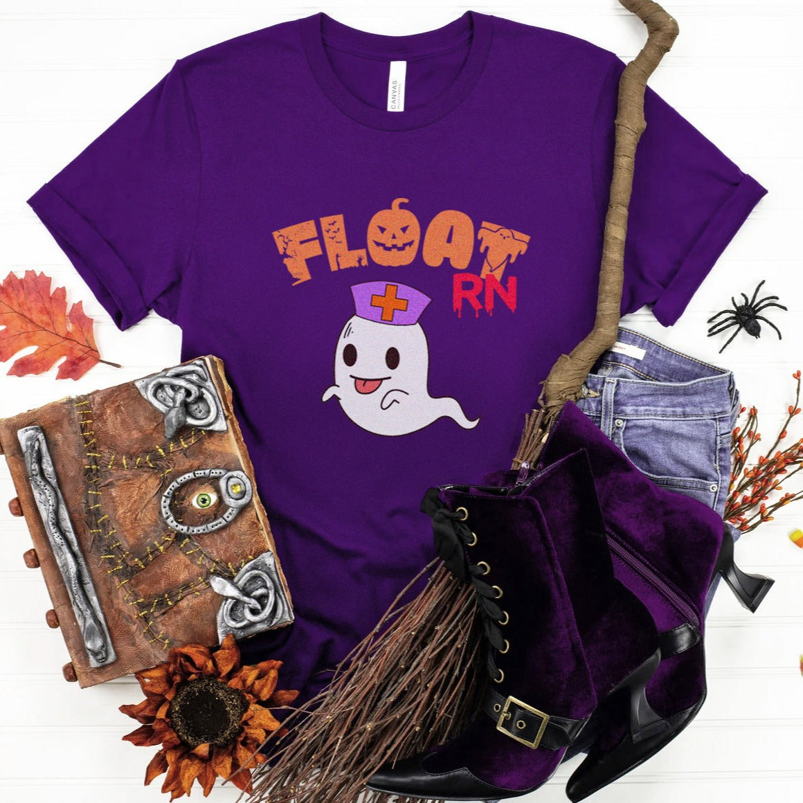 floatrnghostpurple Float Nurse Ghost T-Shirt - Image 6