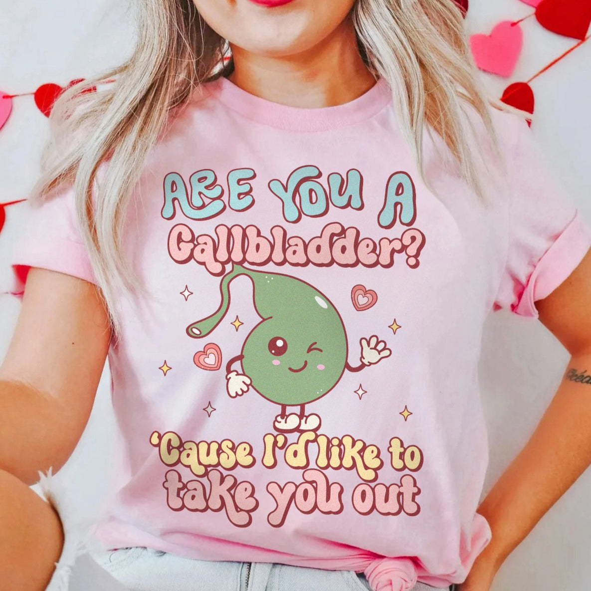 gallbladderpink Gallbladder Valentine's Day T-Shirt - Image 7