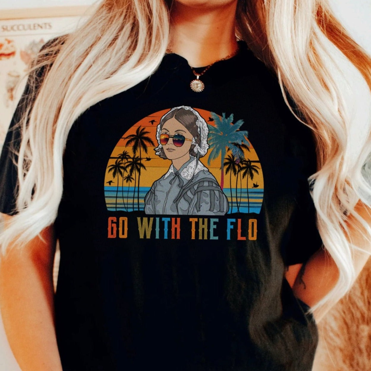 gowiththeflosunsetblack Go with the Flo Sunset T-Shirt - Image 1