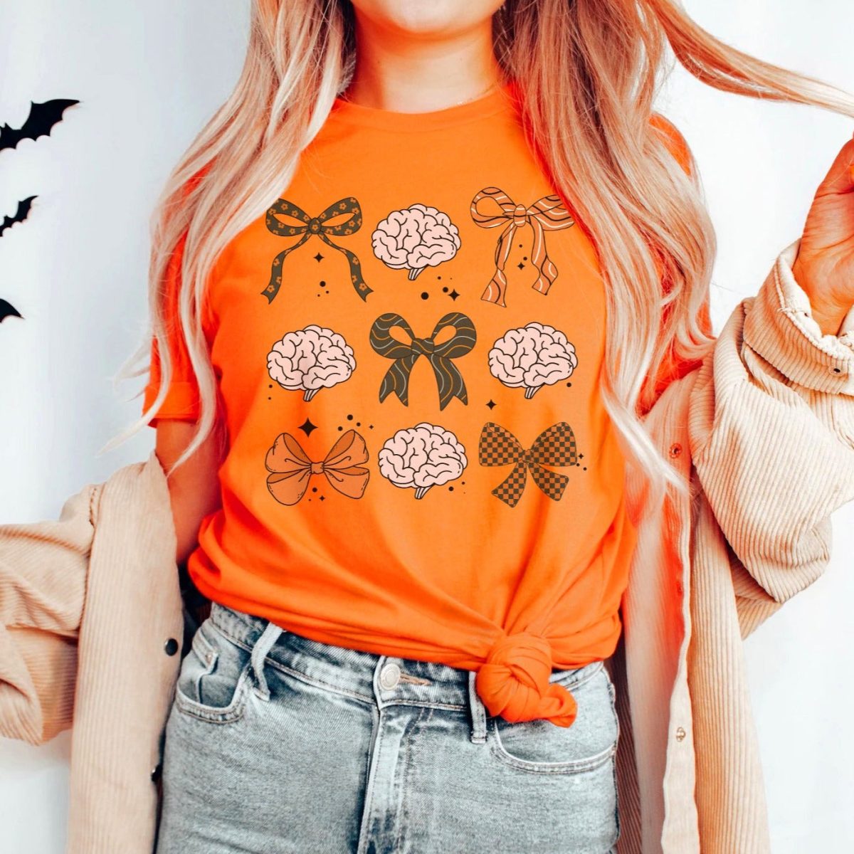Bows & Brains Halloween T-Shirt - Image 6