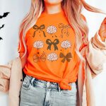 Bows & Brains Halloween T-Shirt - Image 6