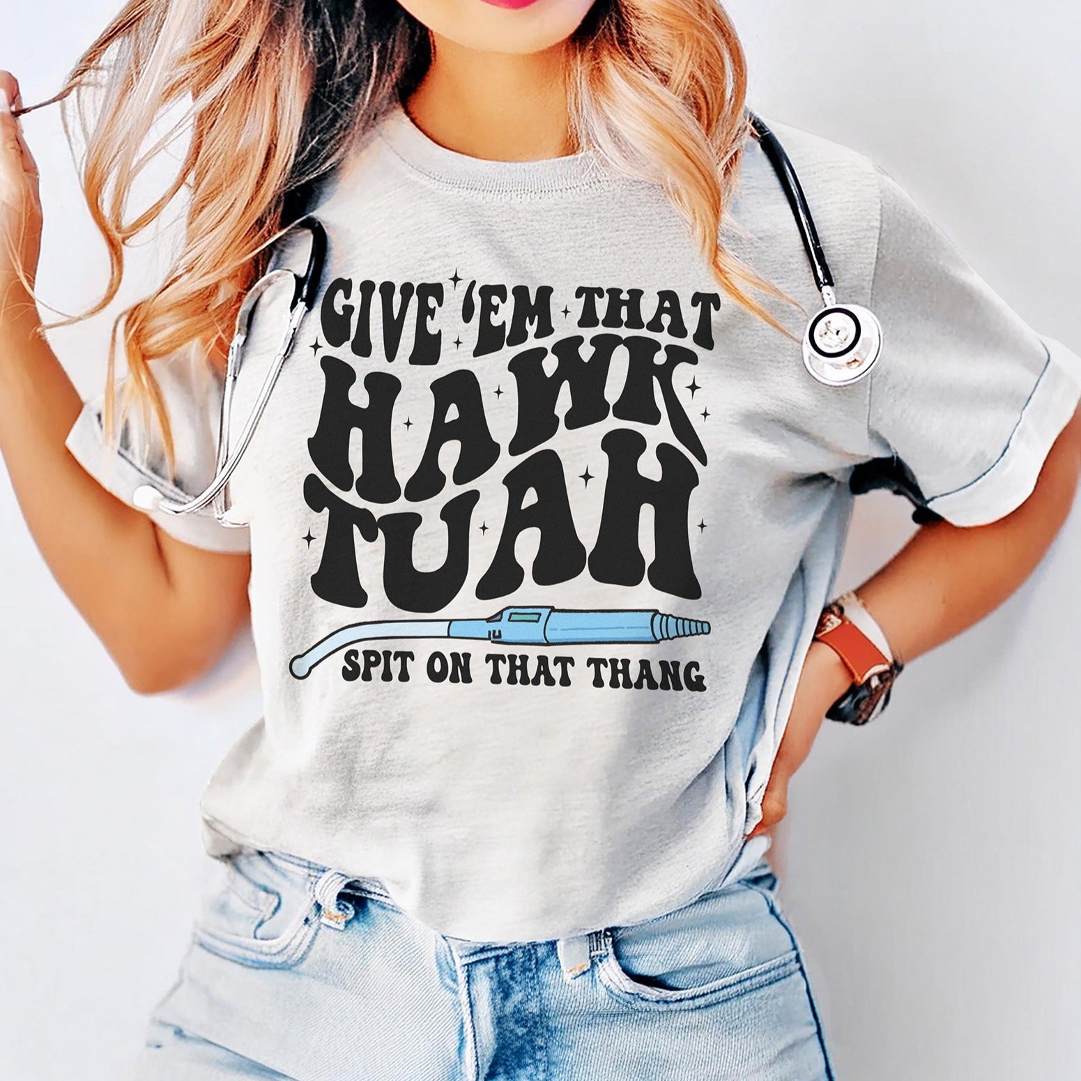 hawk_tuah_ash_copy Retro Hawk Tuah Yankauer T-Shirt - Image 1