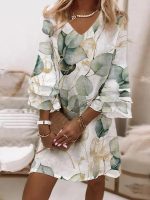 Special 3/4 Sleeve Print Mini Dress - Image 2