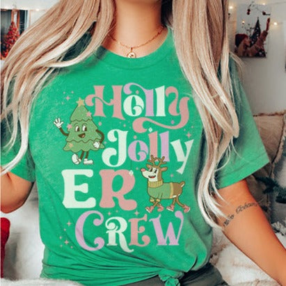 hollyjollyercrewredandgreen_50790724-3d55-4166-8ab9-91d090ff0280 Holly Jolly ER Crew T-Shirt - Image 6
